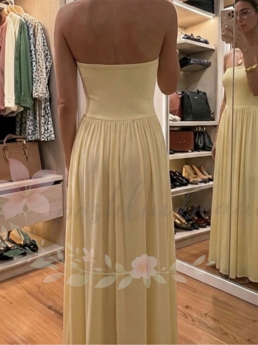 Lululemon NWT 2-in-1 Modal Strapless Maxi Dress Buttercream - Picture 5 of 9